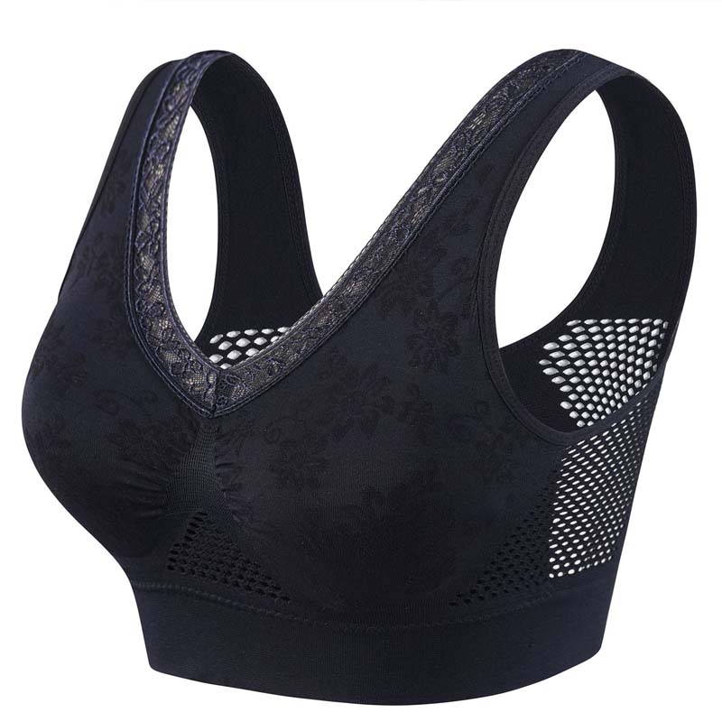 High-Support Seamless Wireless Lace Bra – Comfort & Natural Lift