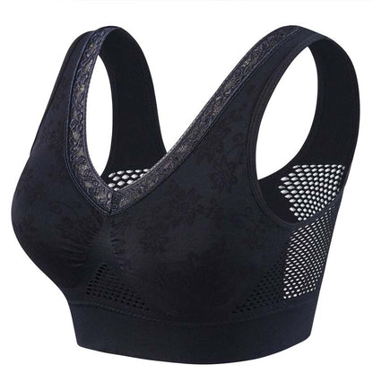 High-Support Seamless Wireless Lace Bra – Comfort & Natural Lift