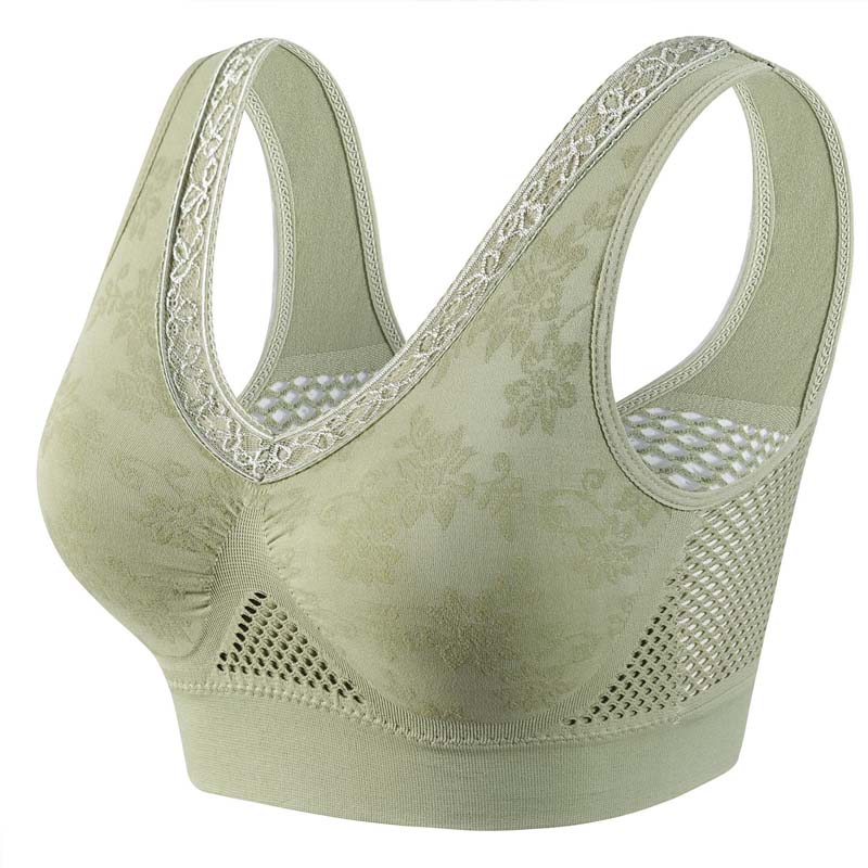 High-Support Seamless Wireless Lace Bra – Comfort & Natural Lift