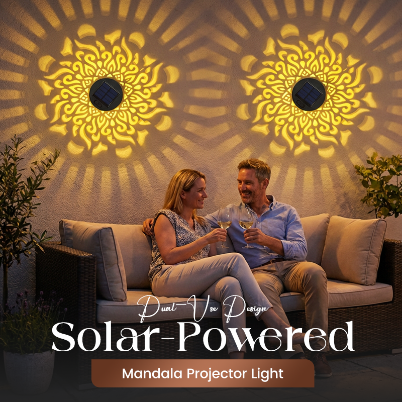 limited-time 50% OFFSolar Mandala Light – Stunning Pattern Projection, 2-in-1 Floor & Wall Design