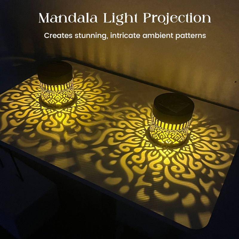 limited-time 50% OFFSolar Mandala Light – Stunning Pattern Projection, 2-in-1 Floor & Wall Design