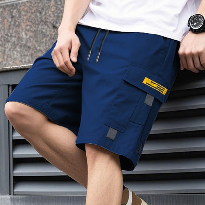 Men's Casual Cargo Shorts – Elastic Drawstring Waist & Utility Pockets