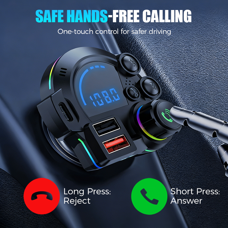 20W Multi-Port Fast Charger & Bluetooth Music Adapter – Revive Your Old Car with Smart FM Transmitter