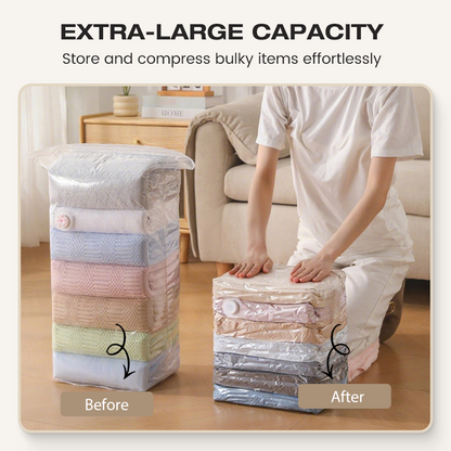 50% OFF No-Pump Large Vacuum Storage Bags – Save Space Keep Clothes Neatly Organized