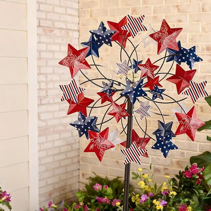 Solar-Powered Wind Spinner for Garden