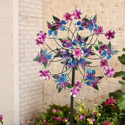 Solar-Powered Wind Spinner for Garden