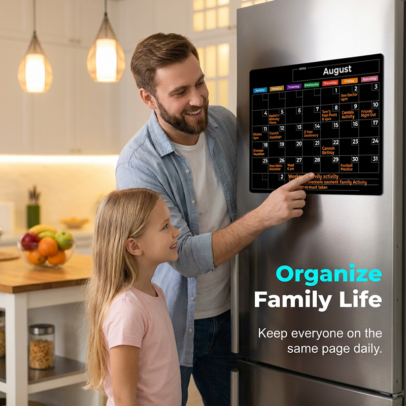 Magnetic Calendar Board with Erasable Markers