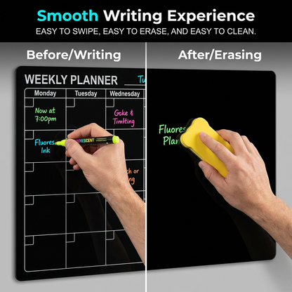 Magnetic Calendar Board with Erasable Markers