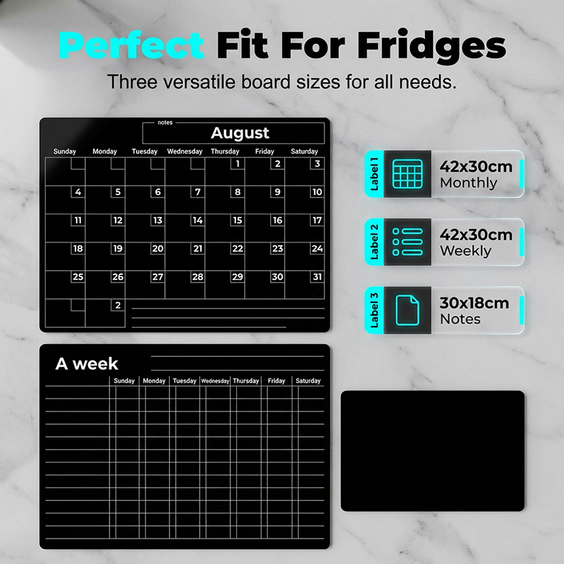 Magnetic Calendar Board with Erasable Markers