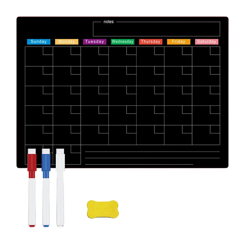Magnetic Calendar Board with Erasable Markers