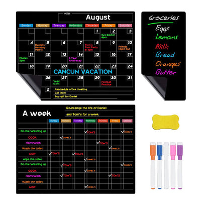 Magnetic Calendar Board with Erasable Markers