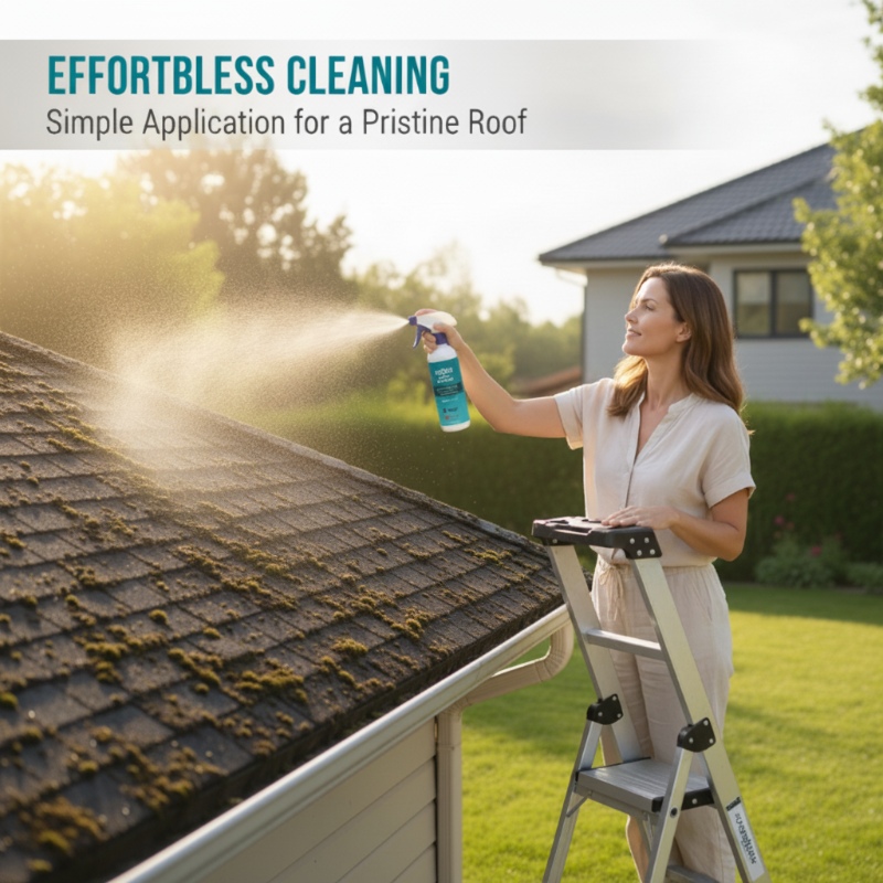 Multi-Surface Roof Moss & Algae Cleaner Spray – Spray, Rinse, and Watch It Shine! Tough on moss, gentle on plants – a cleaner roof in minutes.