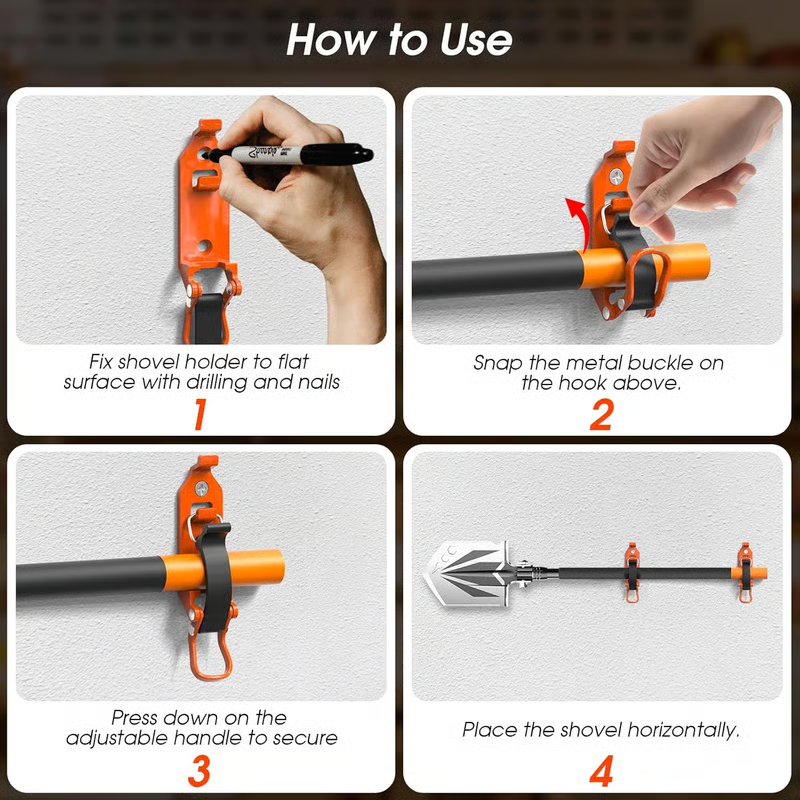 Heavy-Duty Tool Holder Clamps – Secure Axes, Shovels & Roof Rack Equipment