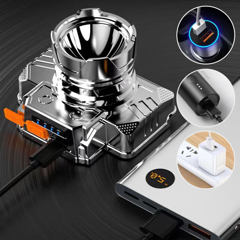 [Bright Gift: Hot Sale 80% OFF – Limited Time!] Portable Waterproof Smart LED Headlamp – Outdoor Fishing Essential, Motion Sensor, USB Charging. Hands-Free & Reliable!