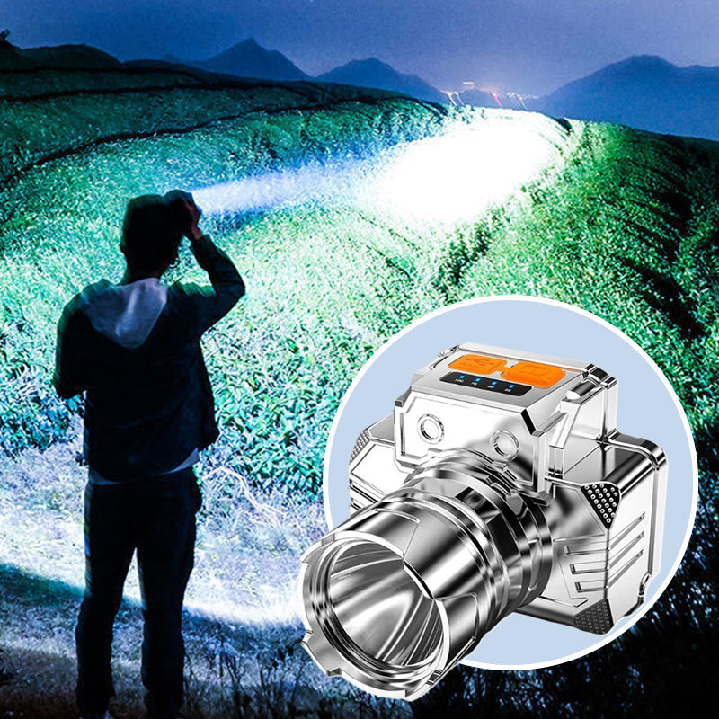 [Bright Gift: Hot Sale 80% OFF – Limited Time!] Portable Waterproof Smart LED Headlamp – Outdoor Fishing Essential, Motion Sensor, USB Charging. Hands-Free & Reliable!