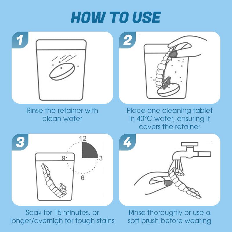 10PCS Retainer Cleaner Tablets for Odor & Stain Removal