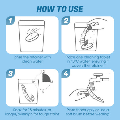 10PCS Retainer Cleaner Tablets for Odor & Stain Removal