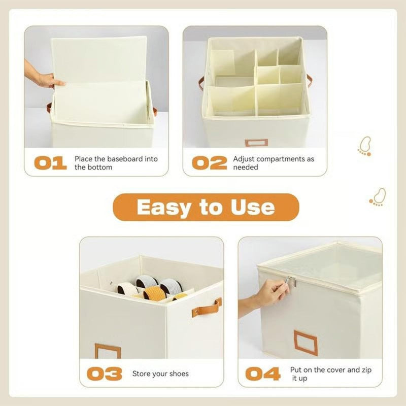 50% OFF NOW! Space Saving Foldable Shoe Organizer – Large Capacity & Clear Top – Dustproof Storage Box for Sneakers
