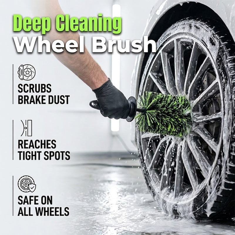 Wheel Barrel Cleaning Brush – Deep Reach Microfiber for Rims
