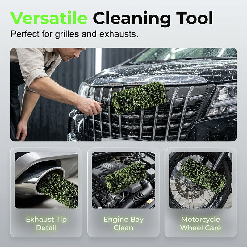 Wheel Barrel Cleaning Brush – Deep Reach Microfiber for Rims