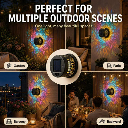 50% OFF NOW! Solar Mandala Light – Stunning Pattern Projection, 2-in-1 Floor & Wall Design & IP65 Waterproof Auto On/Off