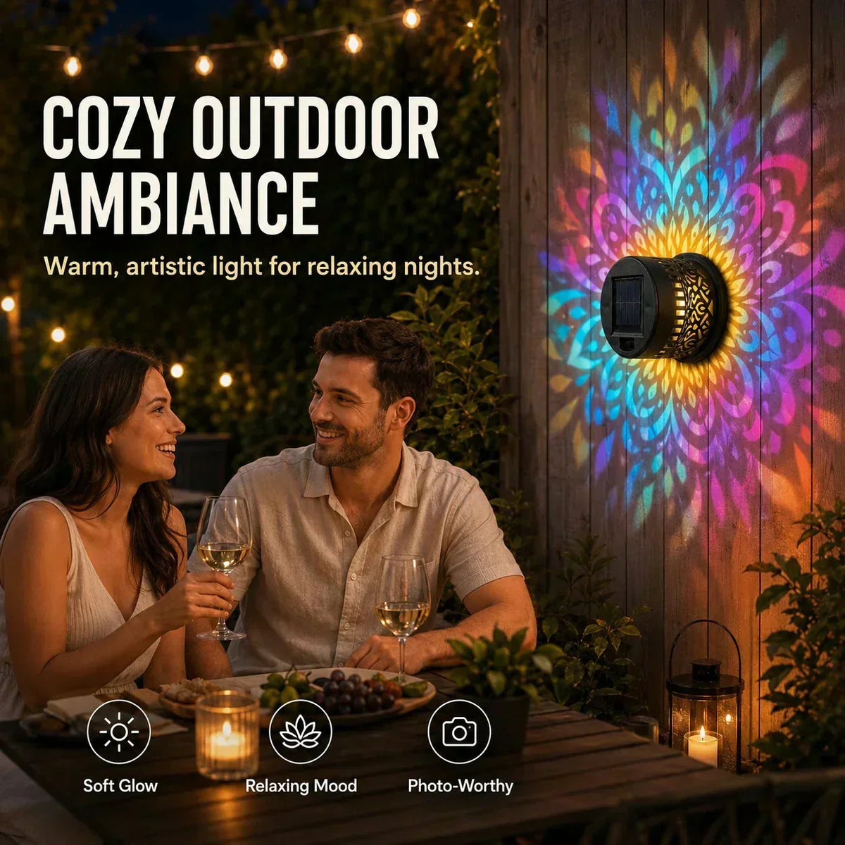 limited-time 50% OFFSolar Mandala Light – Stunning Pattern Projection, 2-in-1 Floor & Wall Design