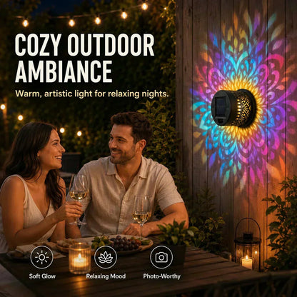 50% OFF NOW! Solar Mandala Light – Stunning Pattern Projection, 2-in-1 Floor & Wall Design & IP65 Waterproof Auto On/Off