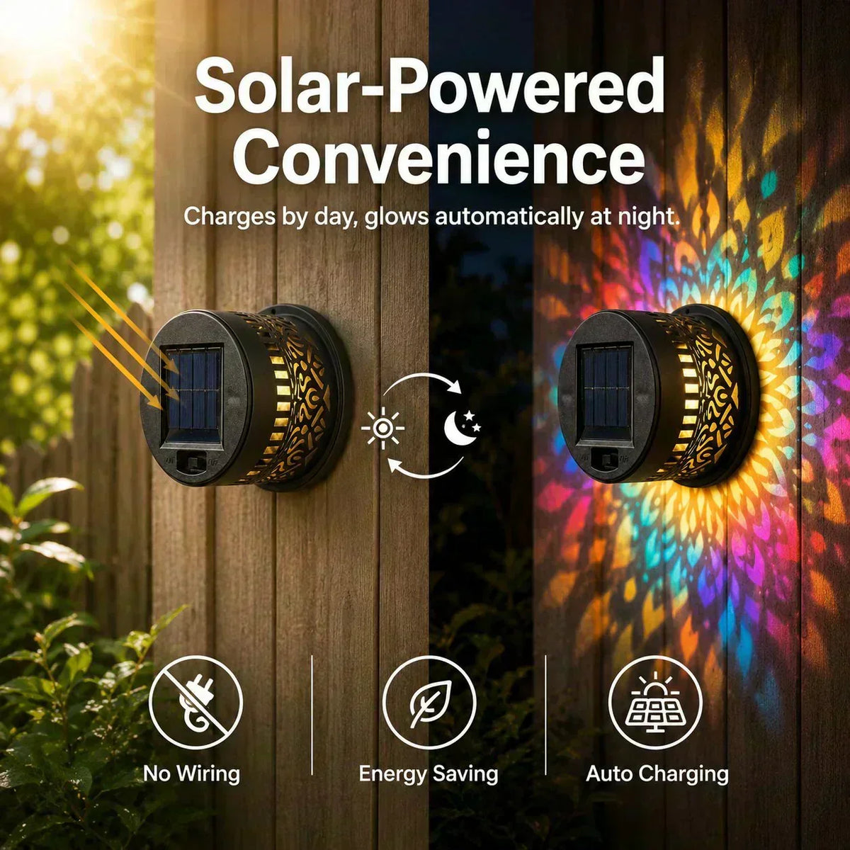 50% OFF NOW! Solar Mandala Light – Stunning Pattern Projection, 2-in-1 Floor & Wall Design & IP65 Waterproof Auto On/Off