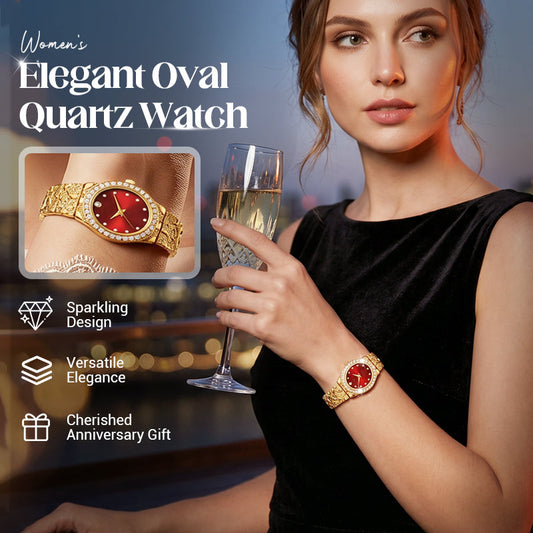 Women's Oval Quartz Watch – Elegant, Minimalist, Delicate