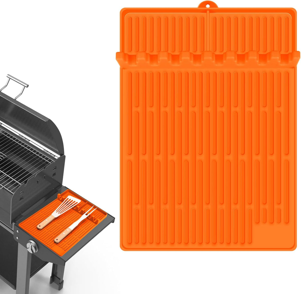50% Off! Silicone Grill Side Shelf Mat – Heat Resistant BBQ Tool Organizerder voor Keuken & Barbecue