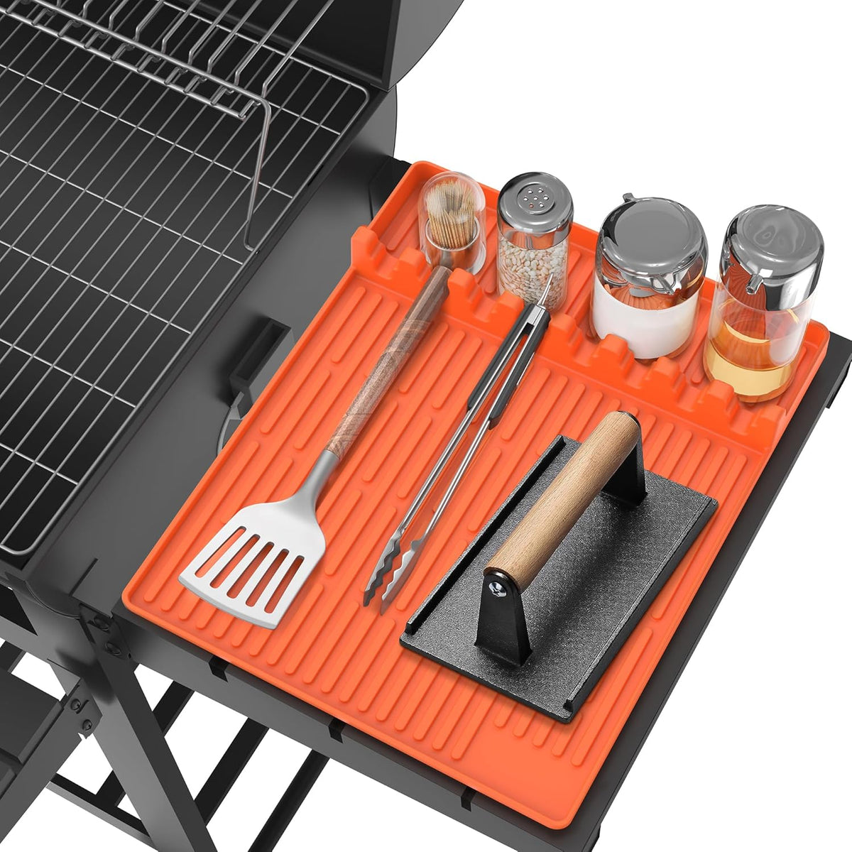 50% Off! Silicone Grill Side Shelf Mat – Heat Resistant BBQ Tool Organizerder voor Keuken & Barbecue