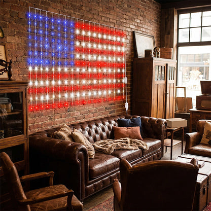 Patriotic Flag Net Lights – USB, Waterproof, 50,000-Hour