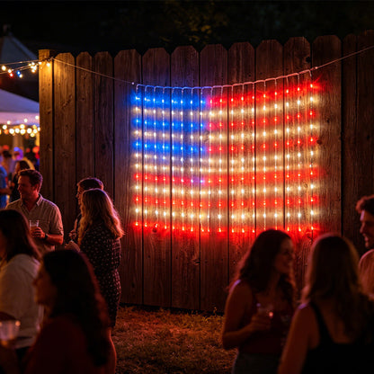 Patriotic Flag Net Lights – USB, Waterproof, 50,000-Hour