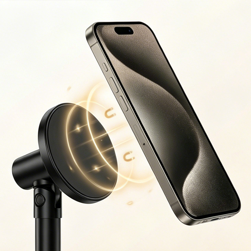 50K+ SOLD!Magnetic Overhead Phone Stand – 360° Rotation, Height Adjustable for Cooking & Crafting Videos