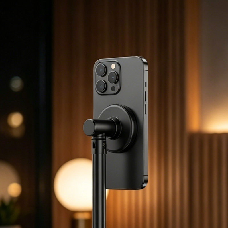 50K+ SOLD!Magnetic Overhead Phone Stand – 360° Rotation, Height Adjustable for Cooking & Crafting Videos