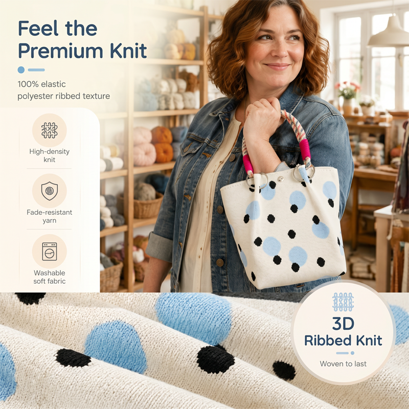 LIMITED-TIME 40% OFF! Cute Polka Dot Handbag for Women – Classic Dot Print, Roomy, Everyday Chic