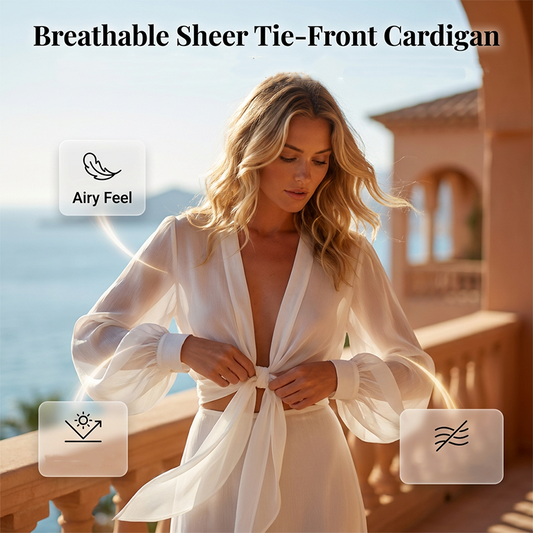 40% OFF !! Women's Lightweight Chiffon Tie-Front Cardigan