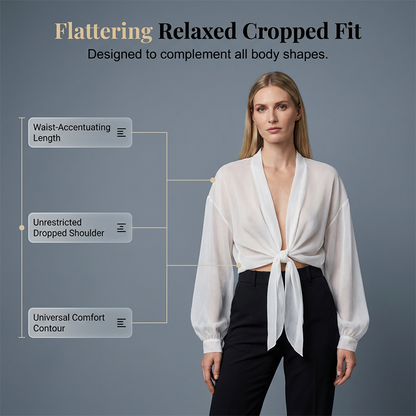 40% OFF !! Women's Lightweight Chiffon Tie-Front Cardigan
