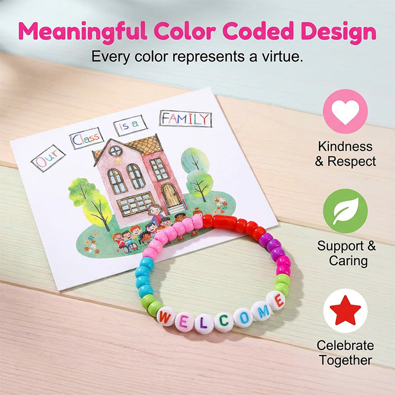 Pack of 25 Welcome Bead Bracelets – Strengthen Classroom Friendship & Spread Warm Kindness!