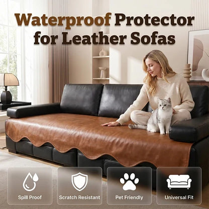 Premium Sofa Seat Protector Waterproof Faux Leather Cover for Everyday Protection