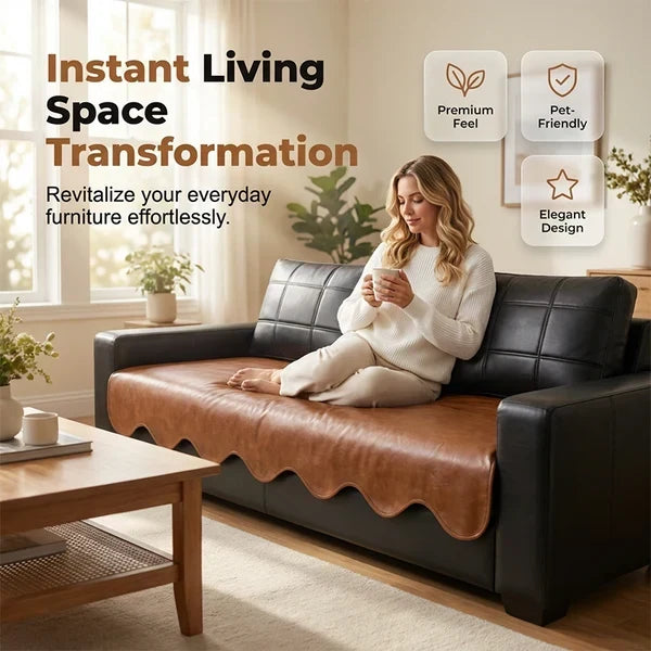 Premium Sofa Seat Protector Waterproof Faux Leather Cover for Everyday Protection