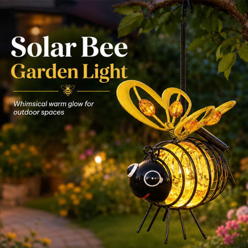 Limited-Time 50% OFF | Hanging Solar Bee Light – Warm Amber Glow for Garden Nights