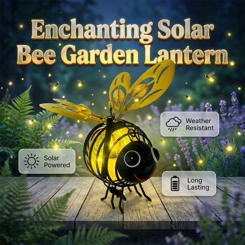 Limited-Time 50% OFF | Hanging Solar Bee Light – Warm Amber Glow for Garden Nights