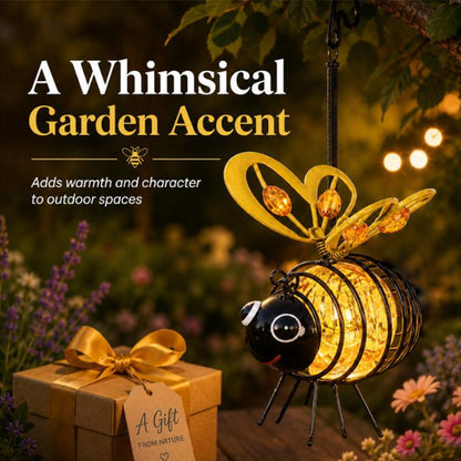 Limited-Time 50% OFF | Hanging Solar Bee Light – Warm Amber Glow for Garden Nights