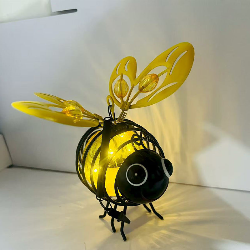 Limited-Time 50% OFF | Hanging Solar Bee Light – Warm Amber Glow for Garden Nights