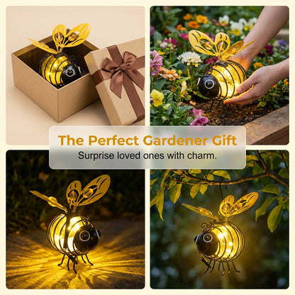 Limited-Time 50% OFF | Hanging Solar Bee Light – Warm Amber Glow for Garden Nights
