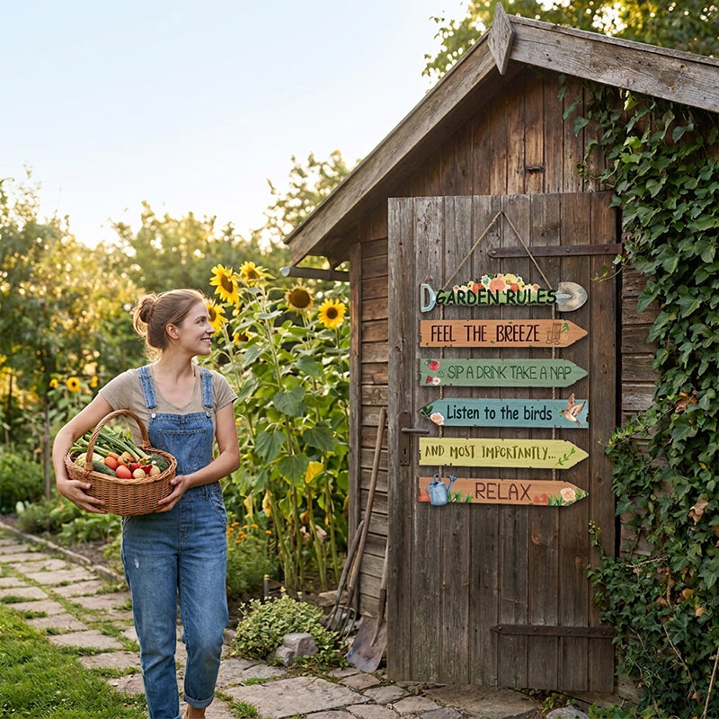 Time-Limited Special! Rustic Wooden Garden Hanging Sign
