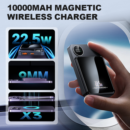 Professional Magnetic Charger for Travelers & Professionals | 22.5W Wired & 15W Wireless | 10,000 mAh | Fast Delivery