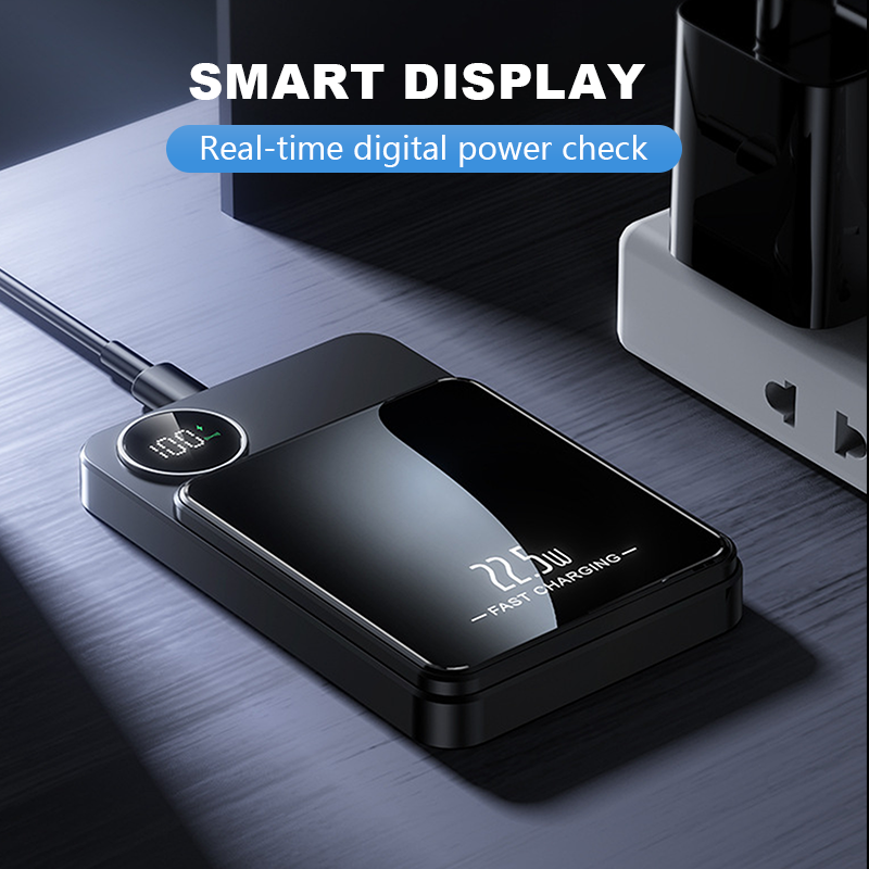 Professional Magnetic Charger for Travelers & Professionals | 22.5W Wired & 15W Wireless | 10,000 mAh | Fast Delivery