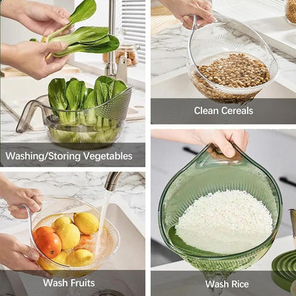 One Bowl, Many Jobs! Multi-Purpose Washer for Rice, Berries & Veggies.